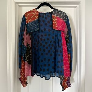 ANTHROPOLOGIE Blink Miranda Boho Peasant Blouse